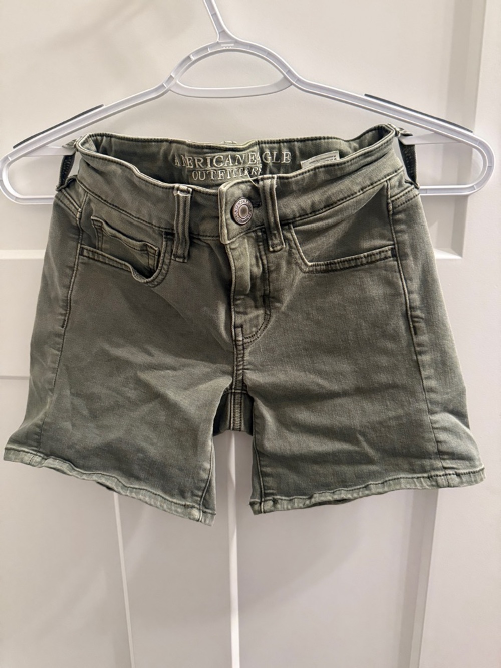 American Eagle Outfitters Olive Green Denim Jean Shorts
